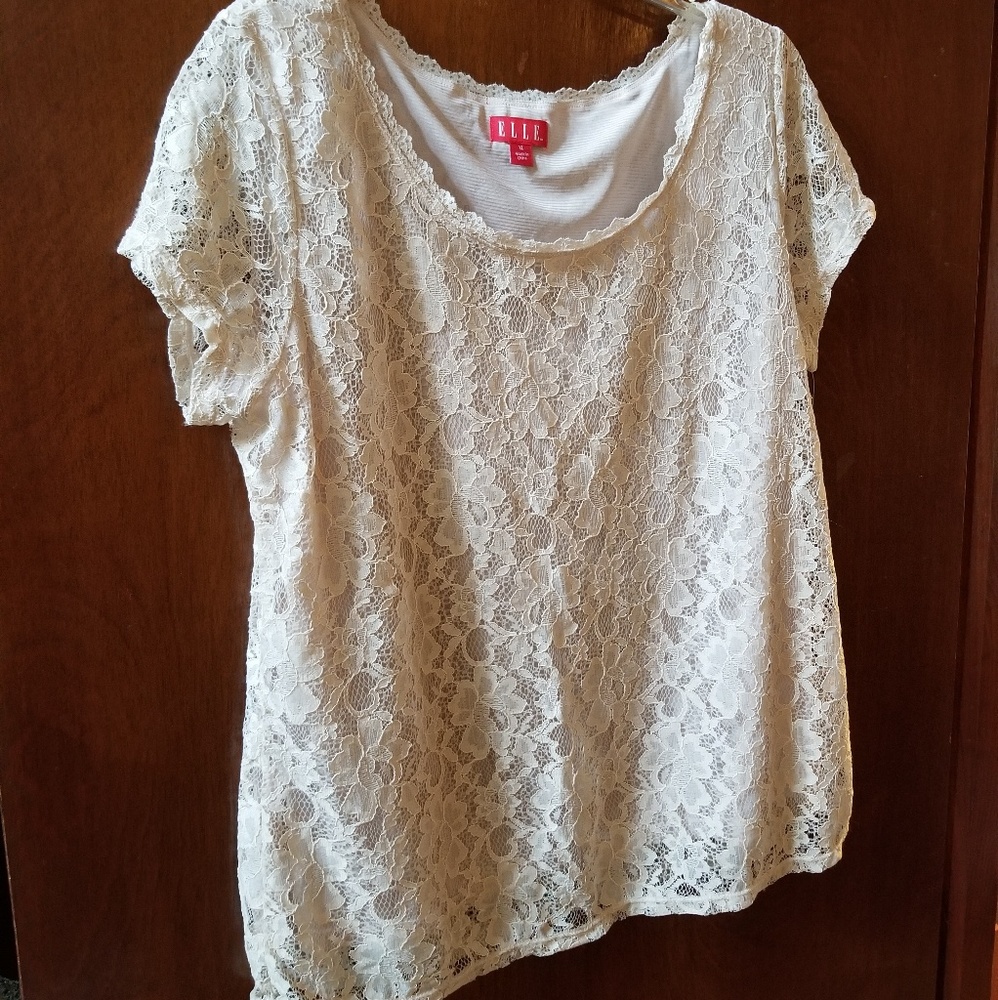 Elle cream lace top